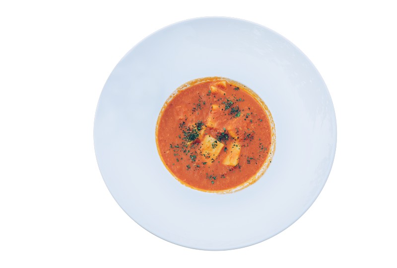TOMATO SOUP WITH PASTA SQUARES